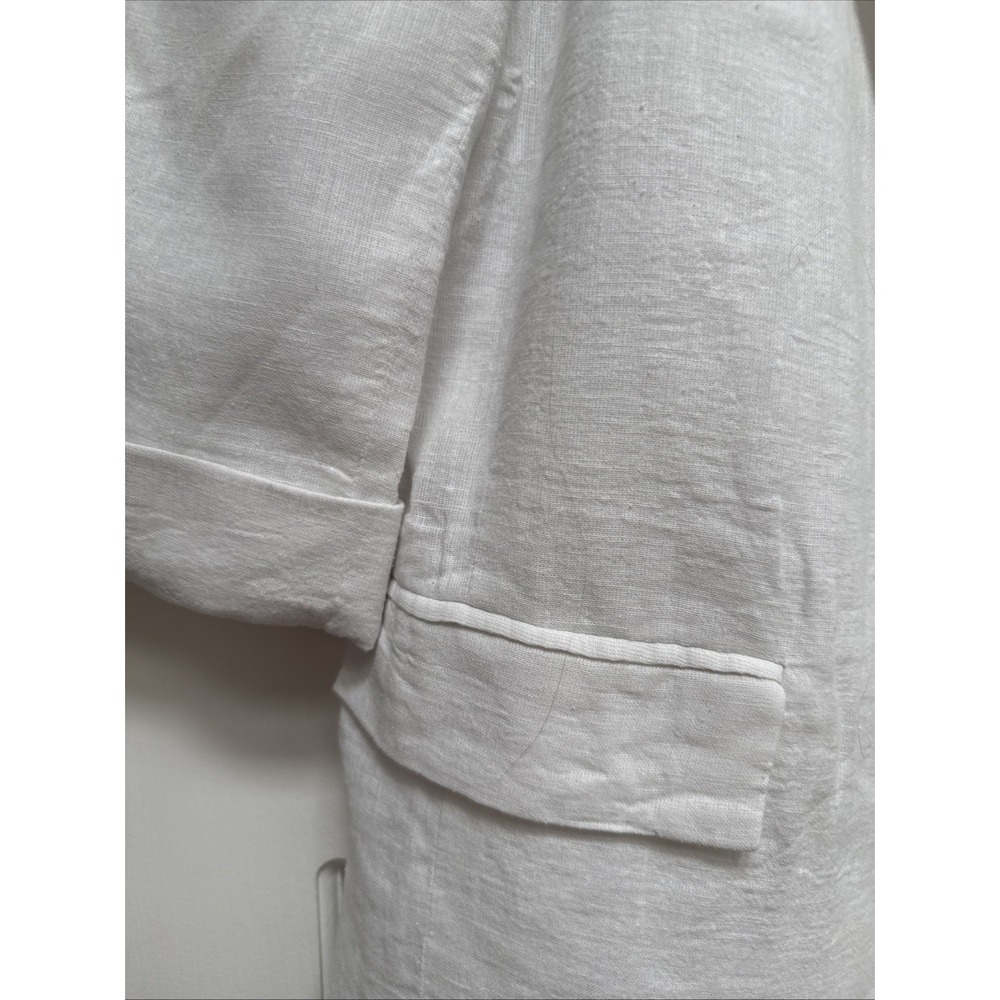 Harve Benard NWT White Linen Jacket Blazer Size 14 Lined  Pockets Linen Blend‎ - Picture 2 of 7